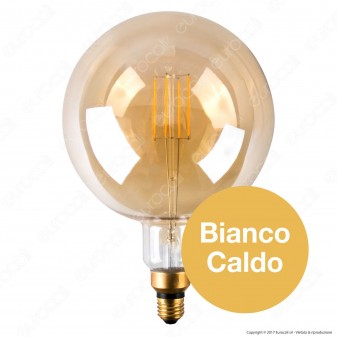 Ideal Lux Lampadina LED Vintage XL E27 4W Globo Big Filamento Ambrata
