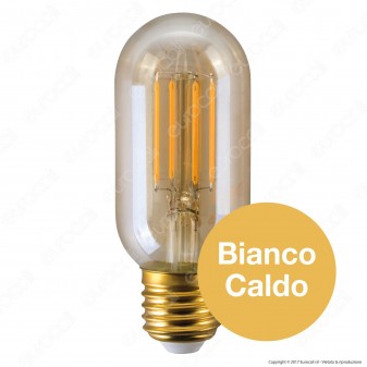 Ideal Lux Lampadina LED Vintage E27 4W Tubolare Filamento Ambrata -