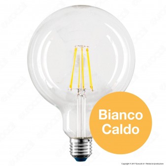 Bot Lighting Lampadina LED E27 7,5W Globo G125 Filamento Dimmerabile