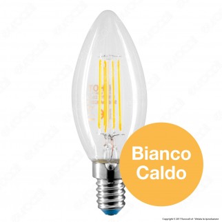 Bot Lighting Lampadina LED E14 5W Candela Filamento Dimmerabile -