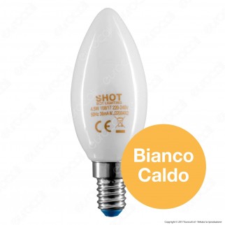 Bot Lighting Lampadina LED E14 4,5W Candela Milky Filamento - mod.