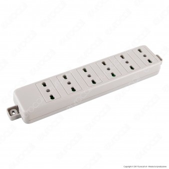 FAI Multipresa 6 Posti Colore Bianco Senza Cavo - per Interno - mod.