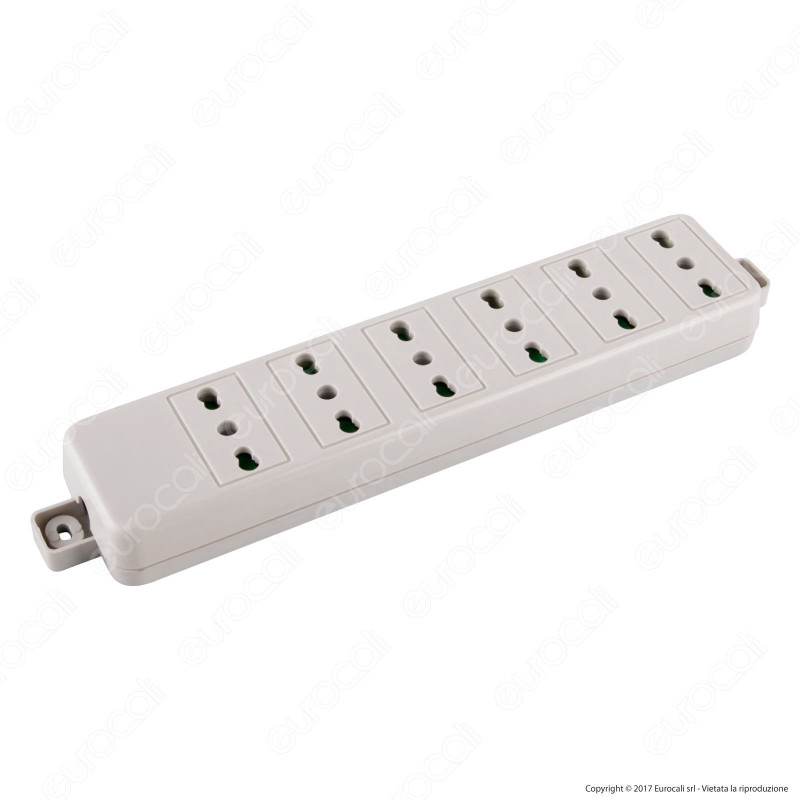 FAI Multipresa 6 Posti Colore Bianco Senza Cavo - per Interno - mod.