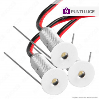 FAI Kit 9 Punti Luce LED Effetto Cielo Stellato da Incasso 0,6W 12V