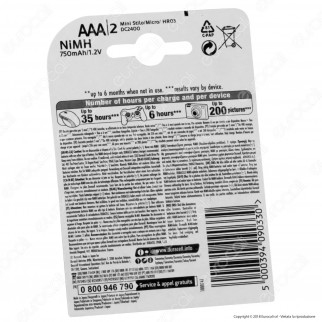 Duracell Value Precharged 750mAh Pile Ricaricabili Ministilo AAA -