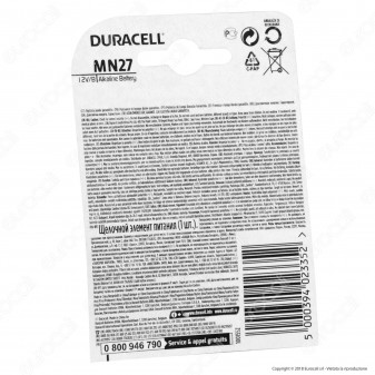Duracell MN27 (A27) 12V/B - Blister 1 Batteria