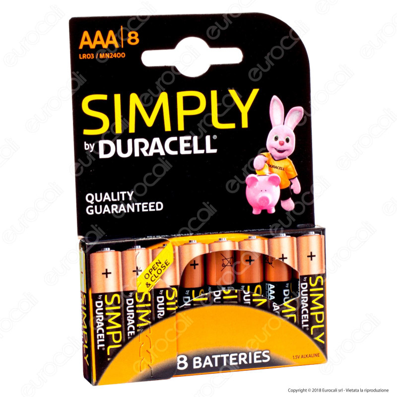 Duracell Simply Alcaline Ministilo AAA - Blister 8 Batterie