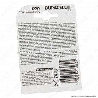 Duracell Lithium CR1220 / CR / DL1220 / BR1220 Pila 3V - Blister 1