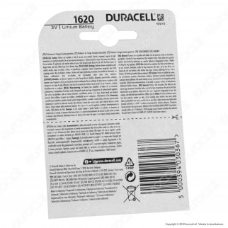 Duracell Lithium CR1620 / ECR1620 / DL1620 / Pila 3V - Blister 1