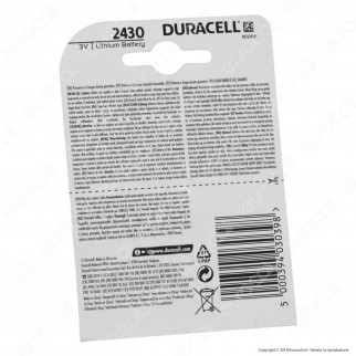 Duracell Lithium CR2430 / DL2430 / ECR2430 Pila 3V - Blister 1