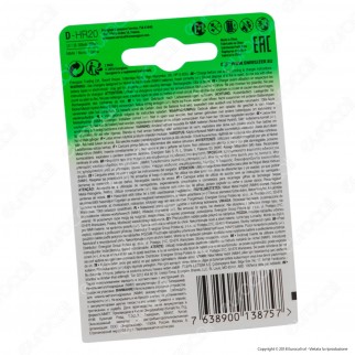 Energizer Accu Recharge Power Plus Torcia D 2500mAh Pile Ricaricabili