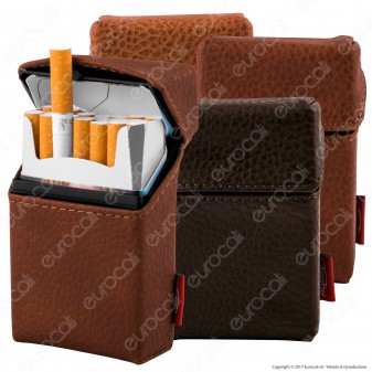 Atomic Portasigarette Portapacchetto in Similpelle con Struttura in