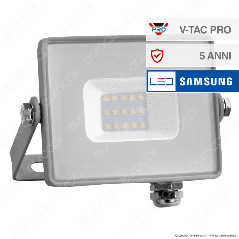 V-Tac PRO VT-10 Faro LED SMD 10W Ultrasottile Chip Samsung da Esterno