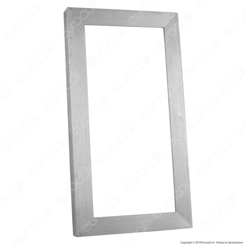 FAI Cornice Rettangolare in Legno Argentato per Pannello LED 20W -