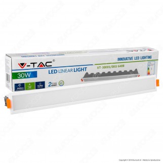 V-Tac VT-30001 Pannello LED Lineare 30W SMD da Incasso con Driver -