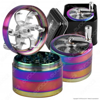Grinder Tritatabacco Atomic 4 Parti Ø 61mm - Con Manovella