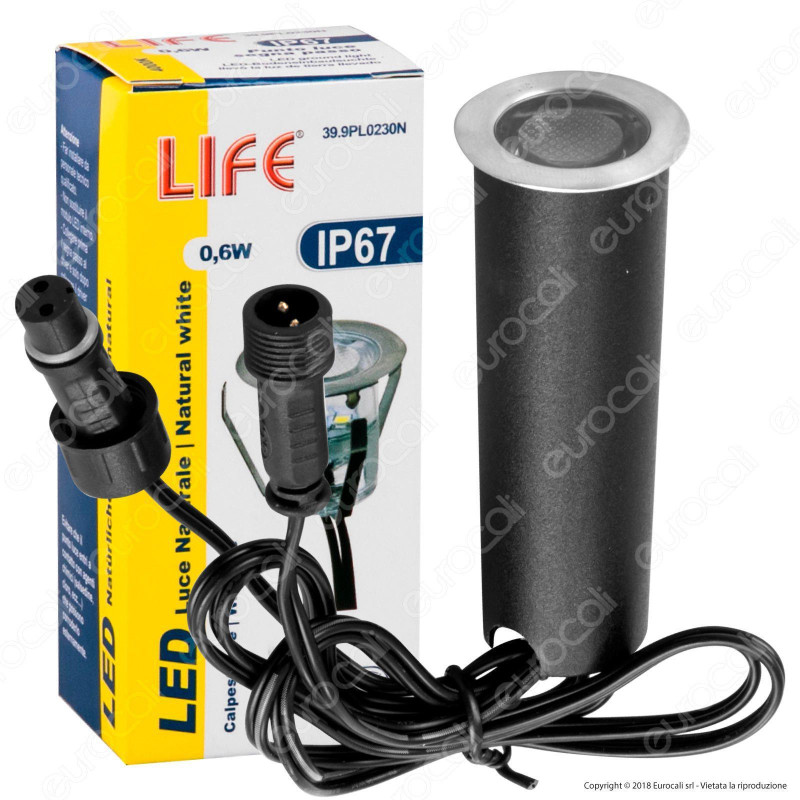 Life Punto Luce LED 0,6W Segnapasso da Interramento in Zinco IP67 -