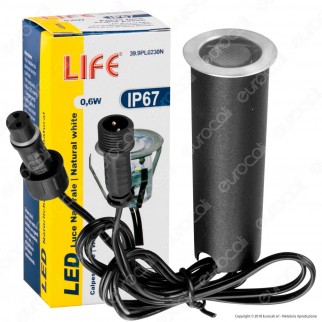 Life Punto Luce LED 0,6W Segnapasso da Interramento in Zinco IP67 -
