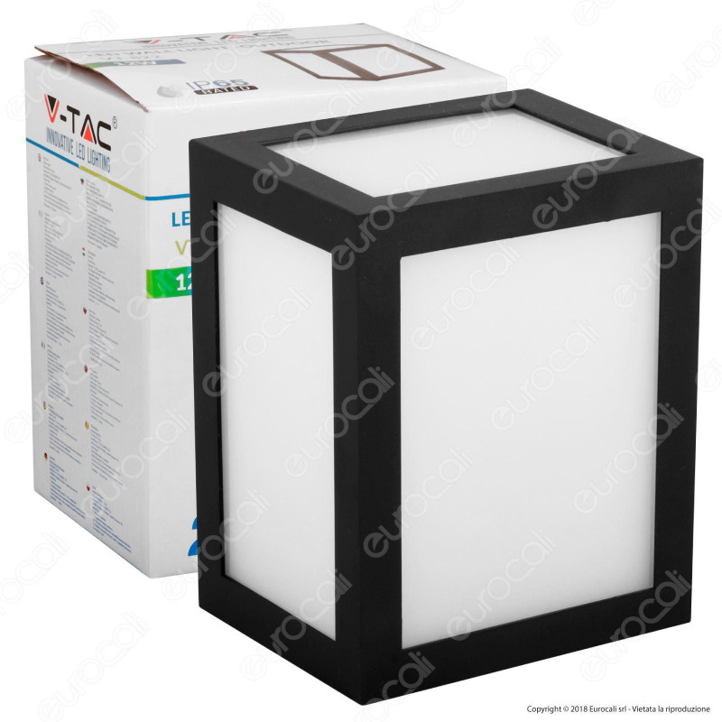 V-Tac VT-822 Lampada LED da Muro 12W Wall Light Colore Nero - SKU