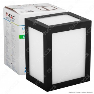 V-Tac VT-822 Lampada LED da Muro 12W Wall Light Colore Nero - SKU