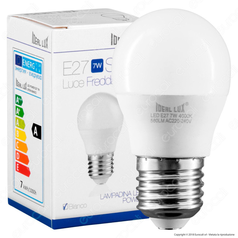 Ideal Lux Lampadina LED E27 7W MiniGlobo G45 - mod. 151755 / 151960