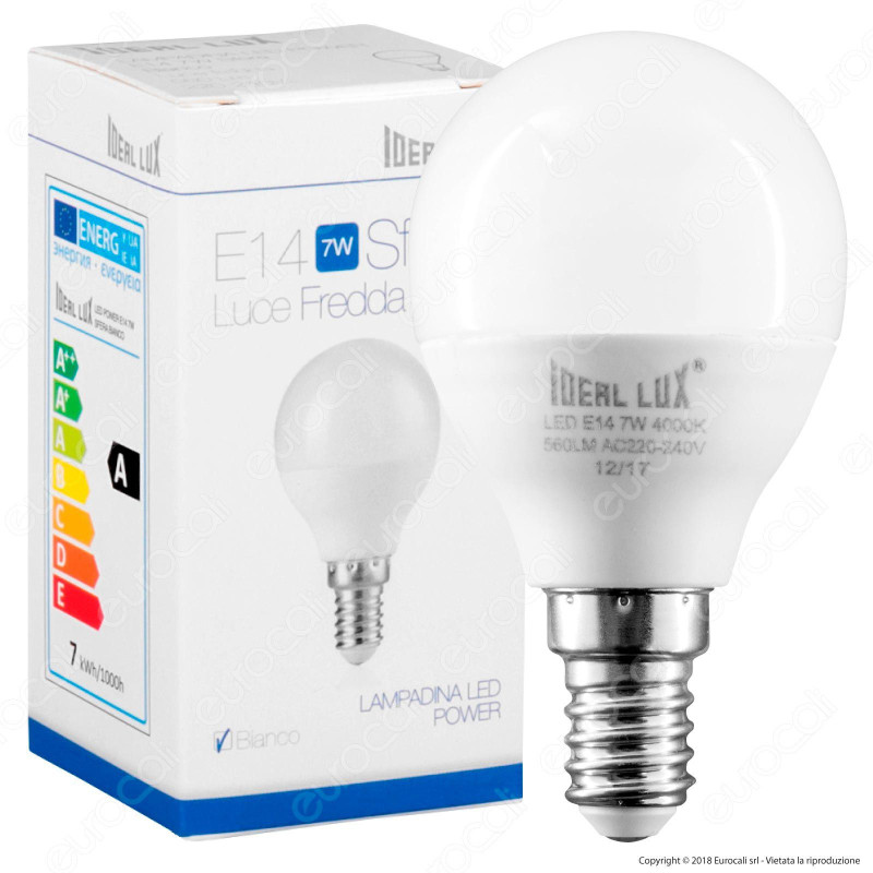 Ideal Lux Lampadina LED E14 7W MiniGlobo P45 - mod. 151731 / 151946
