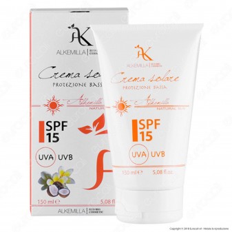 Alkemilla Crema Solare Bassa Protezione SPF 15 - Flacone da 150ml