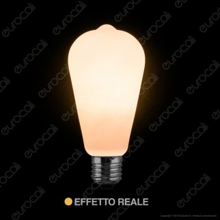 Daylight Lampadina E27 Filamento LED 6W Bulb ST64 Effetto Porcellana