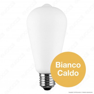Daylight Lampadina E27 Filamento LED 6W Bulb ST64 Effetto Porcellana