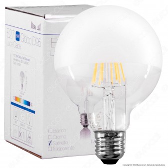 Ideal Lux Lampadina E27 Filamenti LED 8W Globo G95 con Calotta