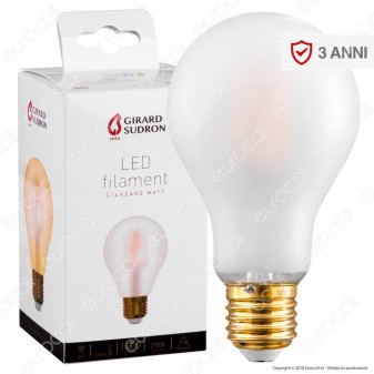 Girard Sudron Lampadina LED E27 10W Bulb A70 Frost Filamento - mod.