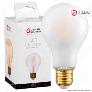 Girard Sudron Lampadina LED E27 10W Bulb A70 Frost Filamento - mod.