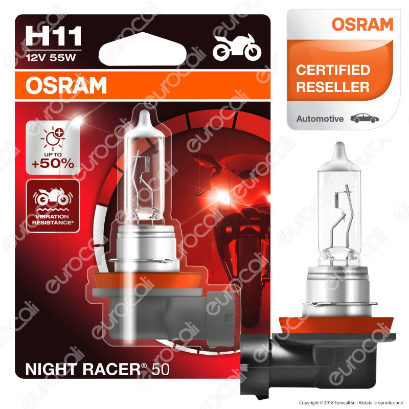 Osram Night Racer 50 Lampada per Moto 55W - Lampadina H11