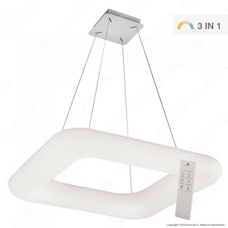 V-Tac VT-7607 Lampadario LED a Sospensione 42W Bianca Forma Quadrata