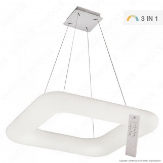 V-Tac VT-7607 Lampadario LED a Sospensione 42W Bianca Forma Quadrata