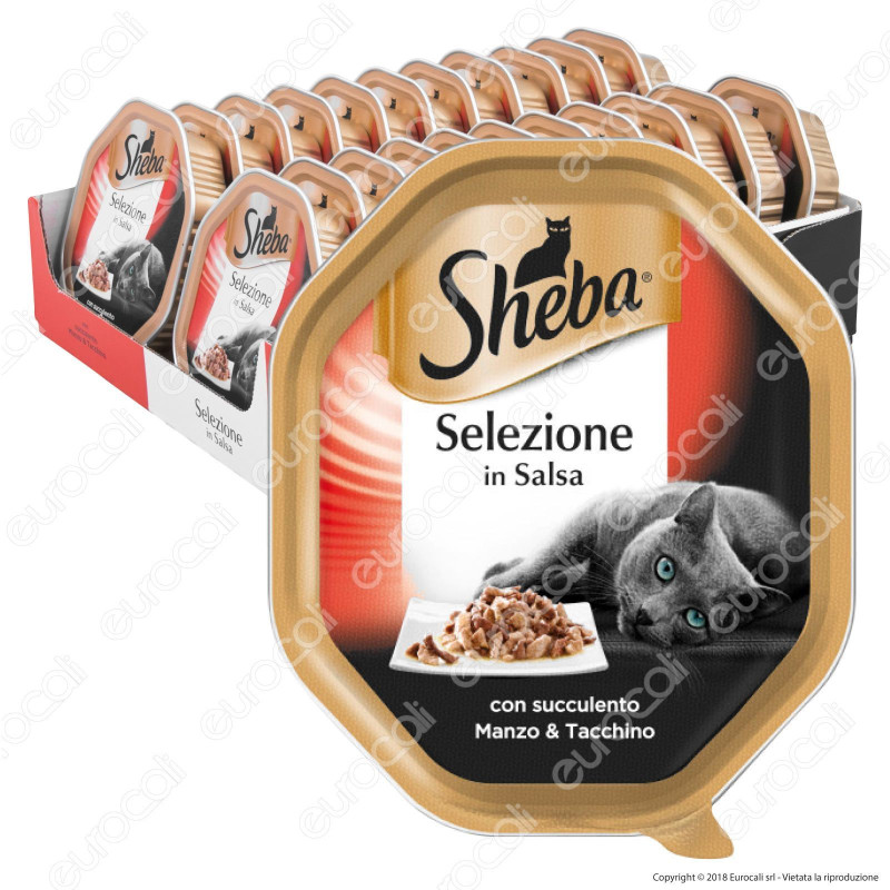 Sheba Selezione in Salsa Cibo per Gatti al Gusto Manzo e Tacchino -