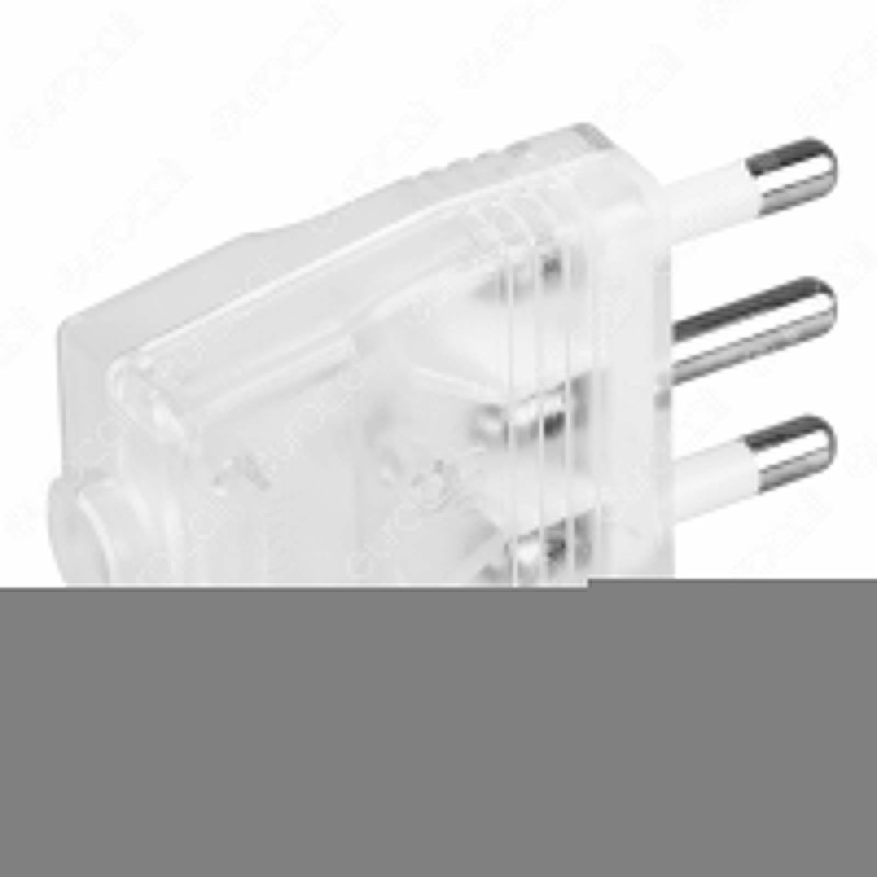 FAI Spina Singola 16A con Uscita Cavo Dritta - Colore Trasparente -