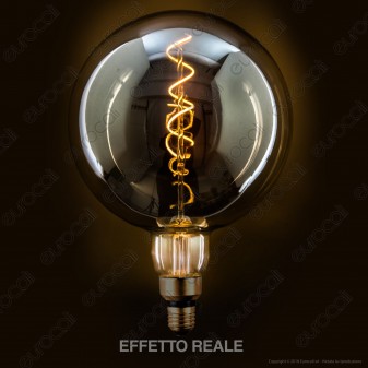 FAI Lampadina E27 Filamento LED a Spirale 5W Globo G200 con Vetro