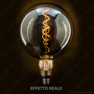 FAI Lampadina E27 Filamento LED a Spirale 5W Globo G200 con Vetro