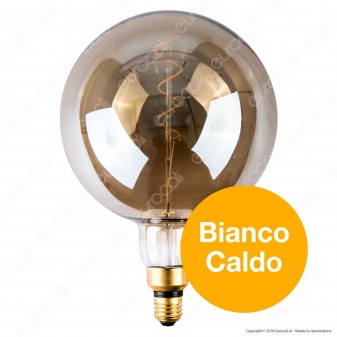 FAI Lampadina E27 Filamento LED a Spirale 5W Globo G200 con Vetro