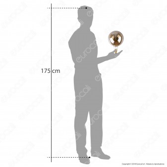 FAI Lampadina E27 Filamento LED a Spirale 5W Globo G200 con Vetro