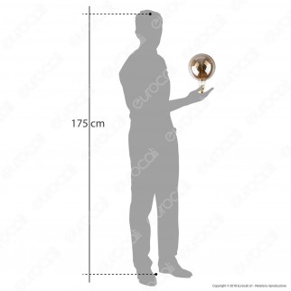 FAI Lampadina E27 Filamento LED a Spirale 5W Globo G200 con Vetro