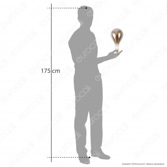 FAI Lampadina E27 Filamento LED a Spirale 5W Bulb A160 con Vetro