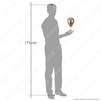 FAI Lampadina E27 Filamento LED a Spirale 5W Bulb A160 con Vetro