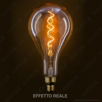 FAI Lampadina E27 Filamento LED a Spirale 5W Bulb A160 con Vetro