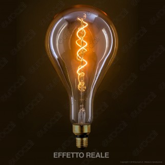 FAI Lampadina E27 Filamento LED a Spirale 5W Bulb A160 con Vetro