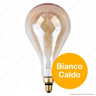 FAI Lampadina E27 Filamento LED a Spirale 5W Bulb A160 con Vetro