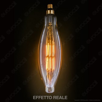 FAI Lampada LED Vintage XL E27 11W Tubolare Filamento Ambrata