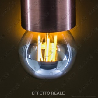 FAI Lampadina E27 Filamenti LED 4W MiniGlobo G45 con Calotta Cromata
