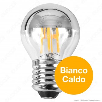 FAI Lampadina E27 Filamenti LED 4W MiniGlobo G45 con Calotta Cromata
